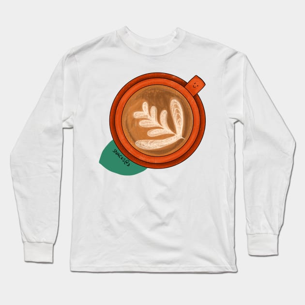 Would you like a cup of latte? Long Sleeve T-Shirt by Snacks At 3